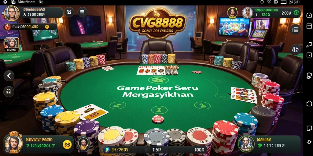 Tampilan gameplay Poker yang menarik dan kompetitif di CVG8888.