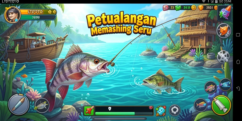 Tampilan gameplay LTDTOTO dengan momen memancing yang seru.